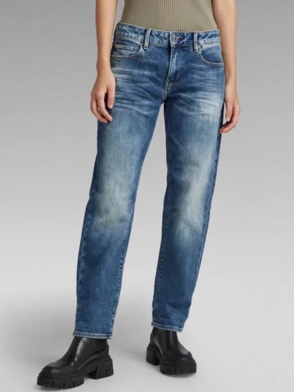 G-Star RAW Kate Boyfriend Jeans Mid-Rise Medium Wash Denim Pants 30/30